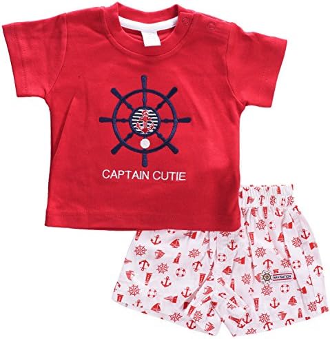 TOFFYHOUSE Baby Boys' T-Shirt and Shorts Set (TF1173, Red)