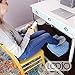LOOJO Travel Inflatable Airplane Foot Rest Pillow. Adjustable Height. Comfy Blow Up Travel Accessories for Kids and Adults. Computer and Under Desk Leg Rest. Portable Sleep, Flight and Car Cushion