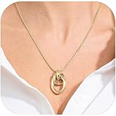 Gold Knot Pendant Necklace for Women - 14K Gold Plated Adjustable Choker, Trendy Statement Jewelry with Secure Clasp