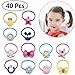 Baby Girls Hair Ties Bow Elastic 1 Inch Mini Ponytail Holders Toddler Pigtail Holder Hair Elastics Value Set 40 PCs