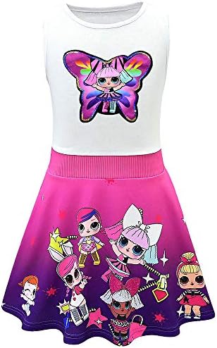 Girls LOL Surprise Doll Princess Dress Cute Kids Party Dress 3-9Years