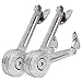 Douper Random Angle Lid Stays, Folding Lid Support Hinges in Satin Nickel for Cabinet, Closet, Wardrobe, Toy Box, Max Weight Support 30lb/2pcs, Pack of 2