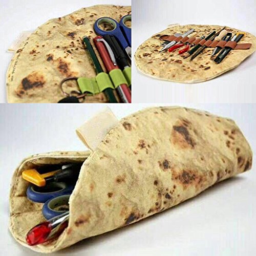 CMrtew Simulation Pizza Biscuits Stationery Collection Bag The Latest Imitation Pancake Pizza Tool Rolled Collection Bag