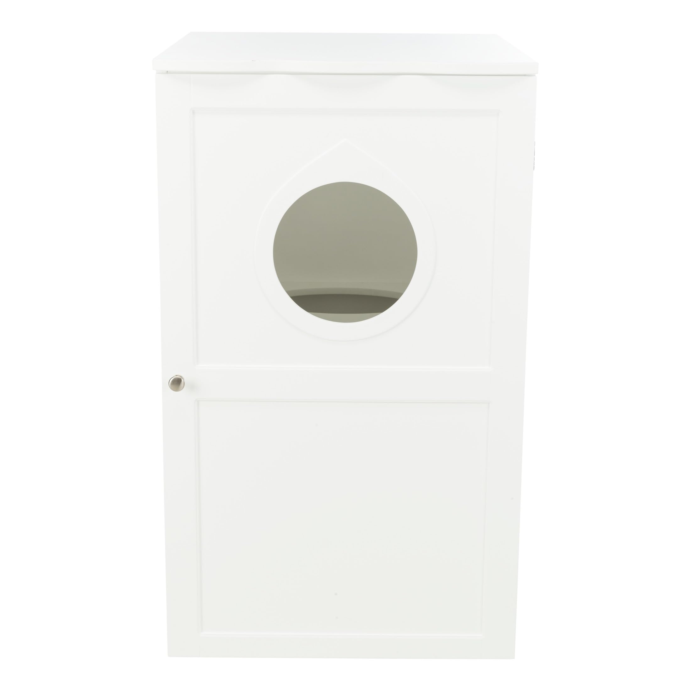 Photo 1 of ** VERY USED / UNTESTED ** Trixie 2 Story Furniture Litter Box Enclosure (White), Hidden Litter Box for Cats, Double Layer, Big Front Door for Easy Cleaning, Large Hole for Easy Entry, Use as Side Table or Nightstand