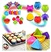 Cupcake Baking Cup Molds Bundle Easy Clean Pastry Liners 48 Nonstick Reusable Silicone Muffin Molds with Icing Pen Cupcake & Cake Decorating Pen Set