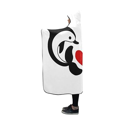 Amazon Com Yumoing Hooded Blanket Dolphin Couple Heart Blanket