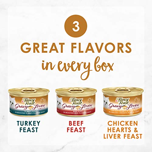 Purina Fancy Feast Gravy Wet Cat Food Variety Pack, Gravy Lovers Poultry & Beef - (30) 3 oz. Cans - //medicalbooks.filipinodoctors.org