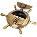 ShalinIndia Brass Antique Nautical Wheel Design Ashtray for Couple (Gold, 5-inch)