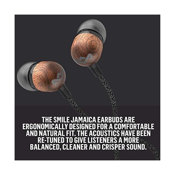 House-of-Marley-Smile-Jamaica-In-Ear-Headphones-Sustainably-Crafted-Eco-Friendly-Noise-Isolating-Wired-Earphones-92mm-Driver-Tangle-Free-Cable-1-Button-Microphone-Control-Signature-Black House of Marley Smile Jamaica In-Ear Headphones - Sustainably Crafted, Eco-Friendly, Noise Isolating Wired Earphones, 9…