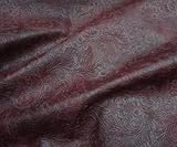 LUVFABRICS Wine Western Embossed Floral Faux Leather Vinyl Upholstery Fabric Per Yard Shipped Rolled