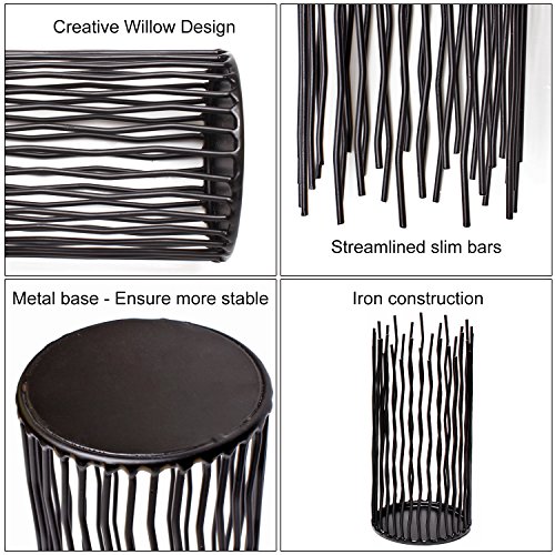 GiveU Metal Willow Led Candle holder Set of 3, Black, 8/10/12 inch Height, Functional Table Decoration