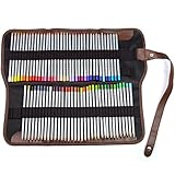 72 Assorted Marco Raffine Drawing Art Colored Pencils with Roll UP Washable Canvas Pencil Bag Pouch Wrap Set for Artist Sketching , Blending, and Layering, Yookat
