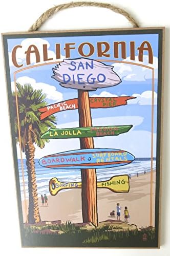 San Diego, California, Souvenir, Wall Decor, Wood Wall Plaque, Pacific Beach