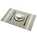 U'Artlines Set of 6 Placemats,Placemats for Dining Table,Heat-Resistant Placemats, Stain Resistant Washable PVC Table Mats,Kitchen Table mats (Placemats 6pcs, A White)