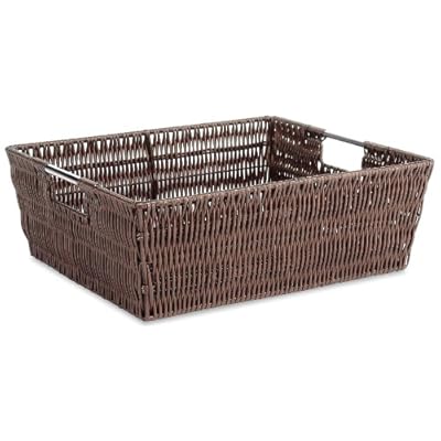 Whitmor Java Rattique Shelf Storage Tote Basket 510jjFGT6EL