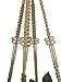 4 Legs Macrame Natural Jute and Cotton Rope Plant Hanger &Holder and Metal Ring, 52-inches Length (Without The White Pot) (Jute-Brown)