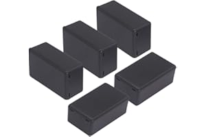 Zulkit 5Pcs Project Boxes ABS Plastic Electrical Project Case Power Junction Box Black 2.40 x 1.41 x 0.98 inch (61 x 36 x 25 mm)