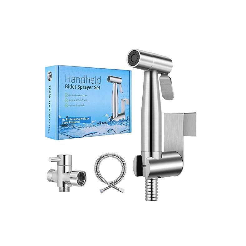 【New Version】Handheld Bidet Toilet Sprayer, Premium Stainless Steel Bathroom Bidet Sprayer Set, Baby Cloth Diaper…