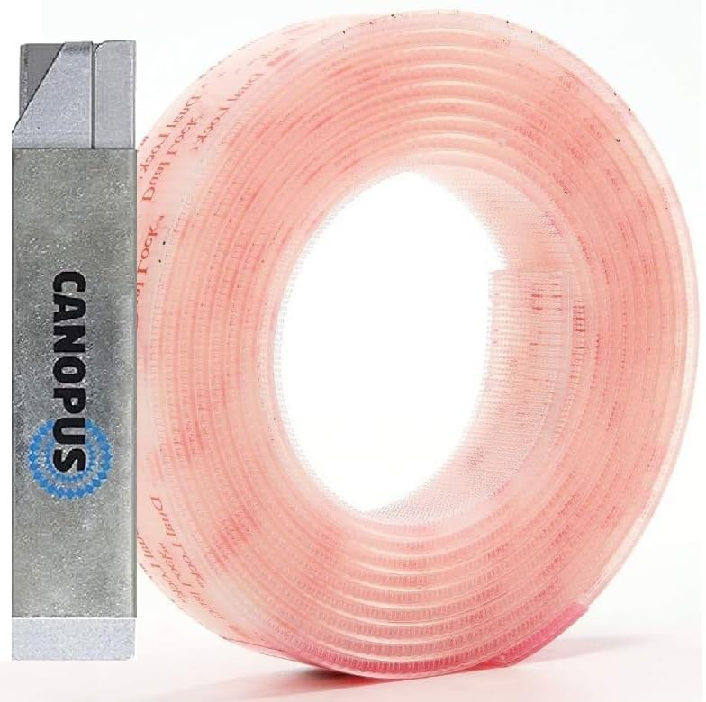 CANOPUS Professional Dual Lock SJ3560 Extra Strong (25.4mm x 1 m) Reclosable Fastener Clear, Waterproof Heavy Duty, 5X Stronger than Hook & Loop, Ideal for indoor and outdoor use