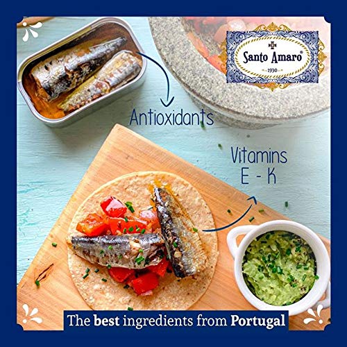 SANTO AMARO European Wild Sardines in Olive Oil (3 Pack, 120g Each) 100
