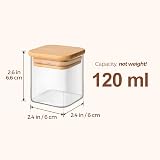 ComSaf 12 Pcs Glass Spice Jars 120ml with Bamboo Lids Square Airtight Label view 3