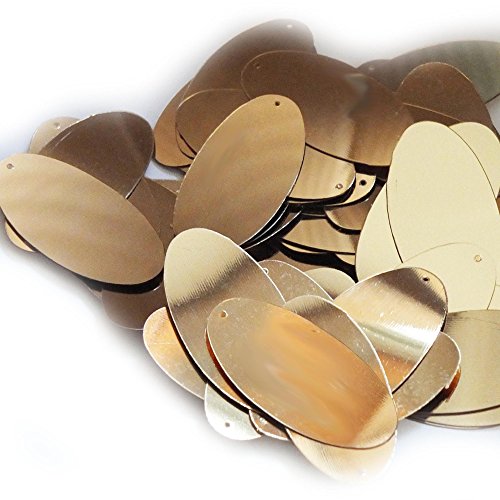 Gold Shiny Metallic Oval 1.5