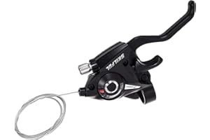 ZUKKA Bike Shifter,7 Speed Right Brake & Shift Lever with Gear Indicator and V Brake Cable for Mountain Road Bicycle