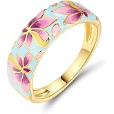 Santuzza 925 Sterling Silver Enamel Mosaic Pattern Ring