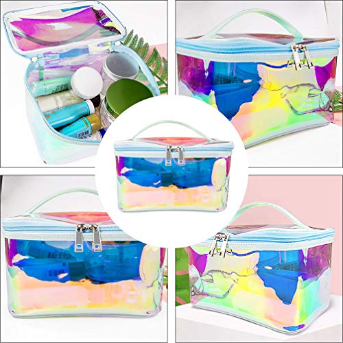 Beaupretty 1PC Holographic Transparent Large Capacity TPU Cosmetic Bag Travel Case Portable for Store Travel Home Dorm 6 Beaupretty 1PC Holographic Transparent Large Capacity TPU Cosmetic Bag Travel Case Portable for Store Travel Home Dorm