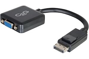 C2G 54323 DisplayPort Male to VGA Female Active Adapter Converter, TAA Compliant, Black (8 Inches)