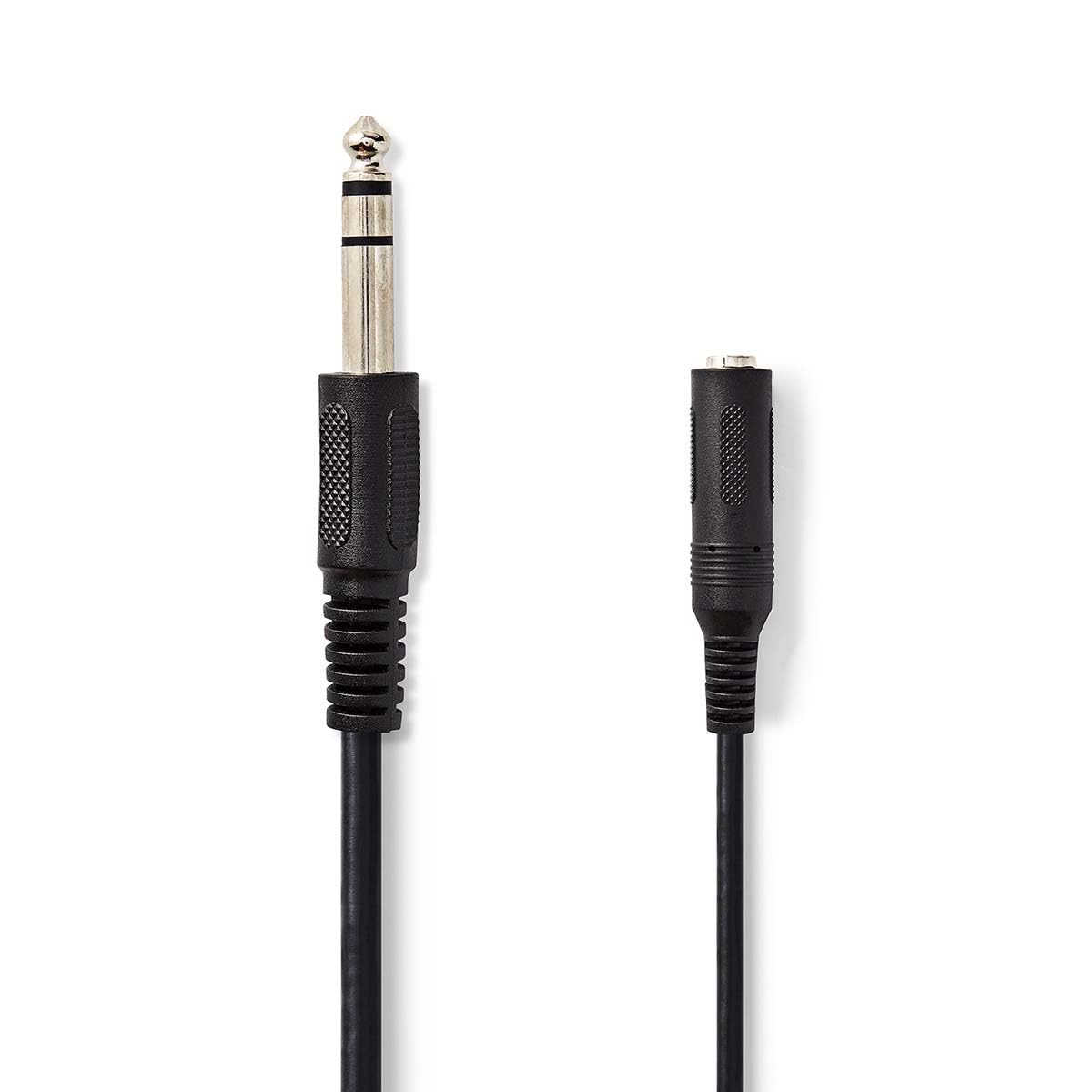 NEDIS Stereo Audio Cable, 6.35mm Male to Female Extension, Nickel Plated, High Sound Quality, 5.0m