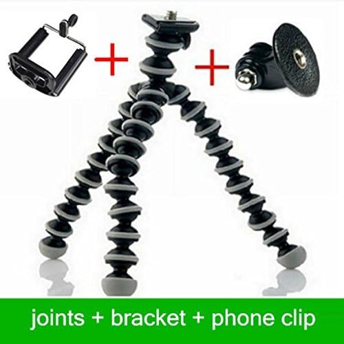 YINGKU Flexible Tripod for Standard Tripod mount with Adapter Bracket and Phone clip for GoPro