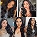 Long Wavy Wigs Black Synthetic Wigs for Women Natural Looking Black Wavy Wig Long Wavy Middle Part Heat Resistant Replacement Wig Black Full Wig