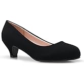 Olivia K Women's Classic Closed Toe Kitten Heel Pumps | Dress, Work, Party Low Heeled