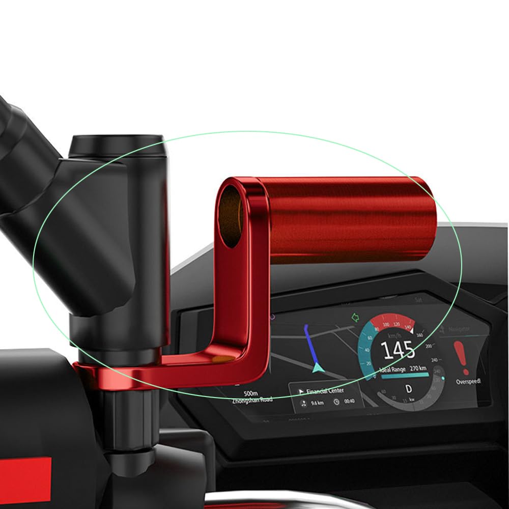 2 Pack Motorcycle Handlebar Extender Mirror Mount Extension Post Extension Bar for Motorcycle Phone Holder Rear View Mirrors USB Charger GPS Headlight Scooter ATV Dirt Bike Ebike Motorbike