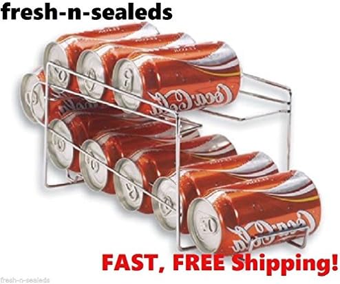 Beverage Soda Coke Can Dispenser Storage Rack Refrigerator Kitchen Organizer