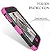 Hocase iPod Touch 7th/6th/5th Generation Case, iPod Touch 7/6/5 Case, Shockproof Protection Soft Silicone Hard Plastic Full Body Protective Case for iPod A2178/A1574/A1509/A1421 - Black/Deep Pink