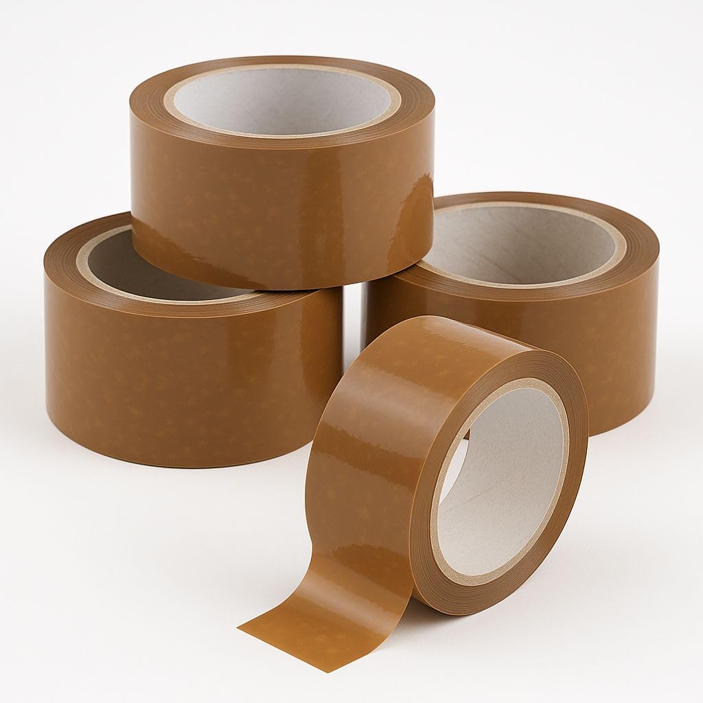 NovatoStar Parcel Tape Strong Heavy Duty General Purpose Packing Tape rolls - 48mm x 66m, Brown Tape for Packing Boxes, Multiple Quantities (36, Brown)