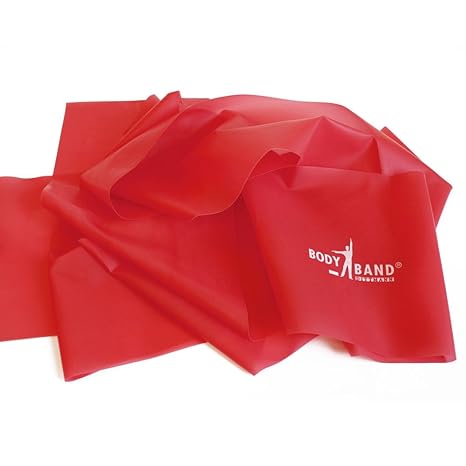 Dittmann® Body-Band ROT mittel, inkl. FTM®- Übungsflyer, Fitnessband von der Rolle geschnitten in Wunschlänge für Krafttraini