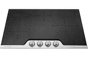 Frigidaire Professional FPIC3077RF 30" ADA Compliant Induction Cooktop with 4 Elements, PowerPlus Induction Technology, SpacePro Bridge Element, and Knob Controls: Stainless Steel