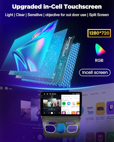 NHOPEEW 4+128G Android Car Radio for Citroen C4/DS4 2012-2018 with Wireless Carplay and Android Auto – 10 Inch Screen Supports WiFi GPS Steering Wheel Controls + Rear View Camera, Canbus