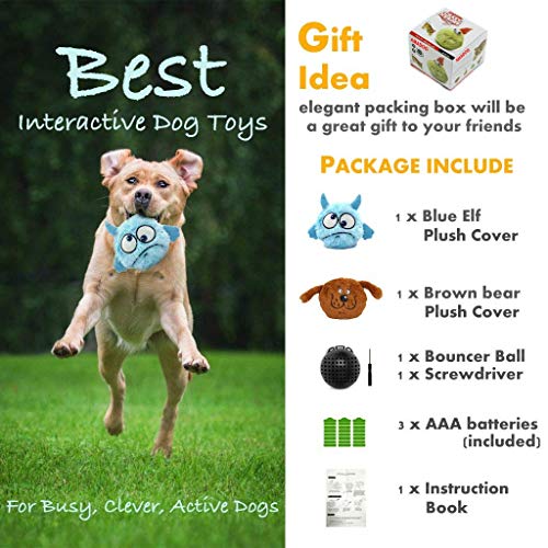 Dog Toys Interactive Plush Squeak Giggle Ball Automatic Shake Crazy