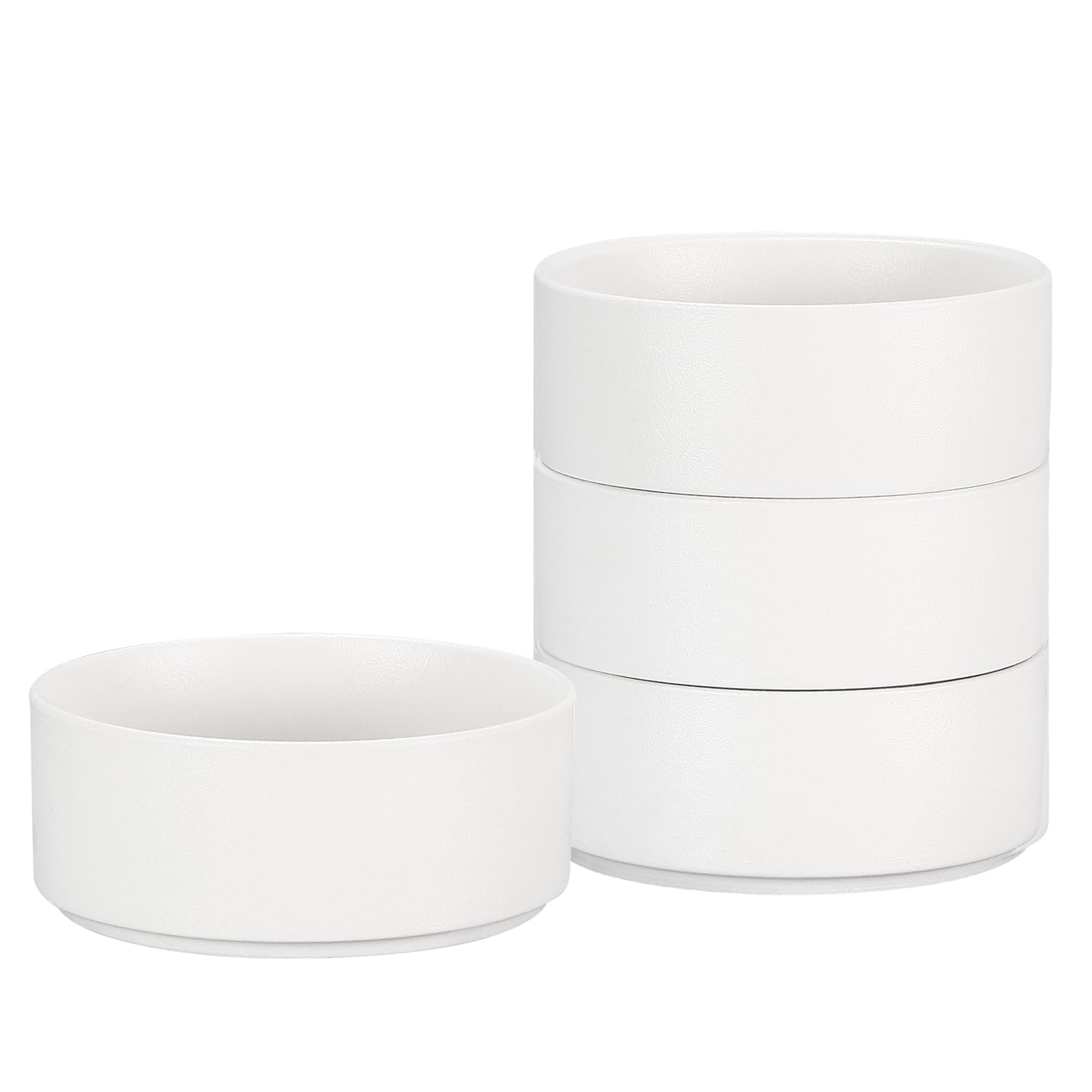 Photo 1 of **Only 3***GZG Ceramic Cereal Bowls Set of 4,6 Inch Stoneware Soup Bowls,Dishwasher and Microwave Safe,Stackable,Scratch Resistant for Oatmeal,Fruit,Salads and Rice(Ivory White)