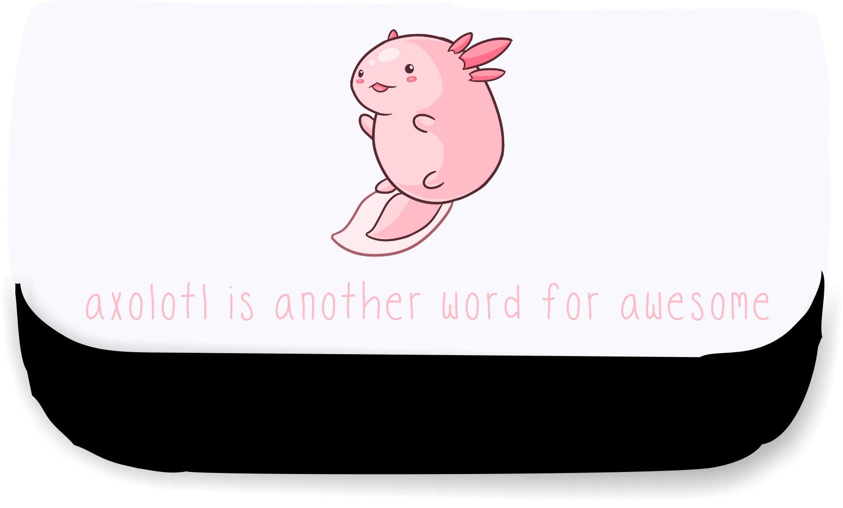 Miammo Axolotl is Another Word for Awesome - Axolotl Style 5 [AXL] Clutch-Style Pencil case - Black