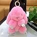 CHUANGLI Keychain Fluffy Faux Fur Keychain Handbag Pom Pom Keyring Pendant for Women Girls