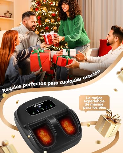 EaseZen Shiatsu Foot Massager with Heat, Foot Massager for Relaxation with Remote Control and LCD Display, Perfect Gift for Them/Them/Mother/Parents, Suitable up to Size 48