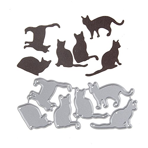 Dream_light Metal Cutting Dies, Embossing Dies Stencil Template Mould for DIY Scrapbooking Photo Album Paper Card Making Craft Wedding Party Decoration DIY Gift, Die-Cuts (Six Cats)