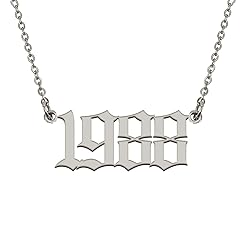 GR859C Number Necklace Pendant Jewelry Old English