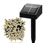 Esky Solar Powered Outdoor LED String Light, 55ft 17m 100 LED Solar Fairy String Lights for Patio, Garden, Christmas, Party, Wedding (Warm)