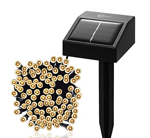 Esky Solar Powered Outdoor LED String Light, 55ft 17m 100 LED Solar Fairy String Lights for Patio, Garden, Christmas, Party, Wedding (Warm)
